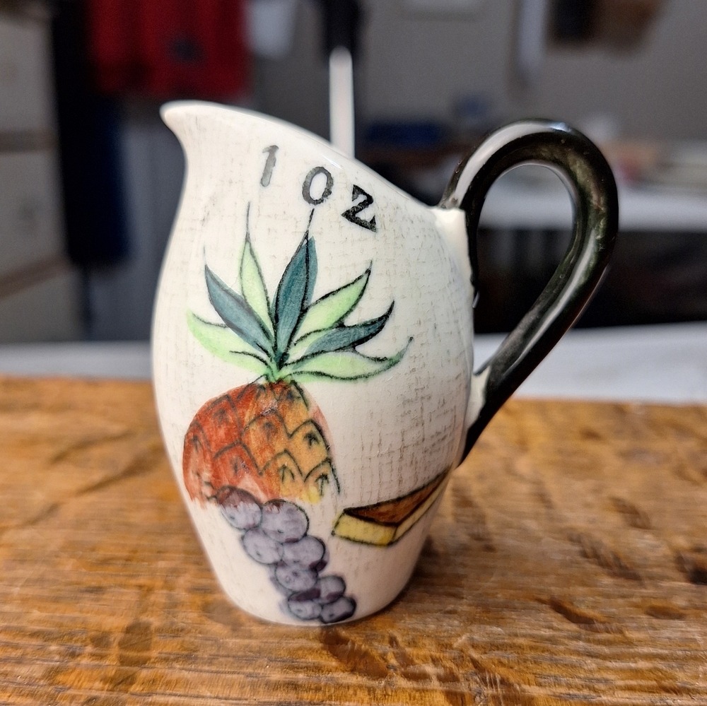 Vintage 1 Oz Measureing Jug Vessel Hand Painted Distressed Japan Replacement